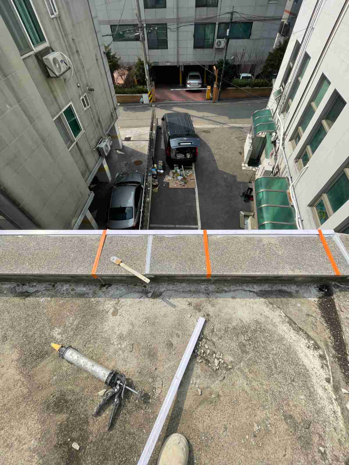 기흥구 마북동 상가 옥상 파라펫 방수 실란트 코킹건 작업 현장