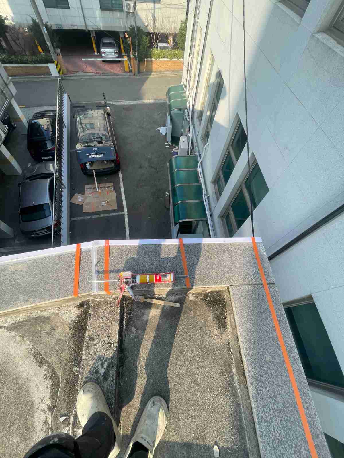 기흥구 마북동 상가 옥상 파라펫 코너부 실란트 방수 시공