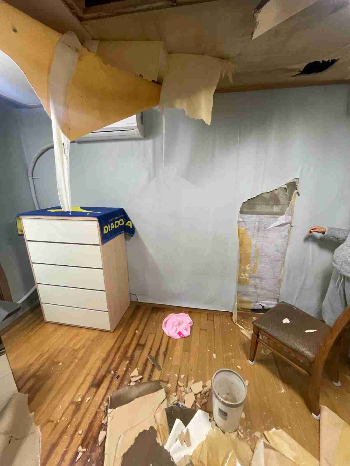 처인구 역북동 보성아파트 아래층 누수 피해 범위 확인