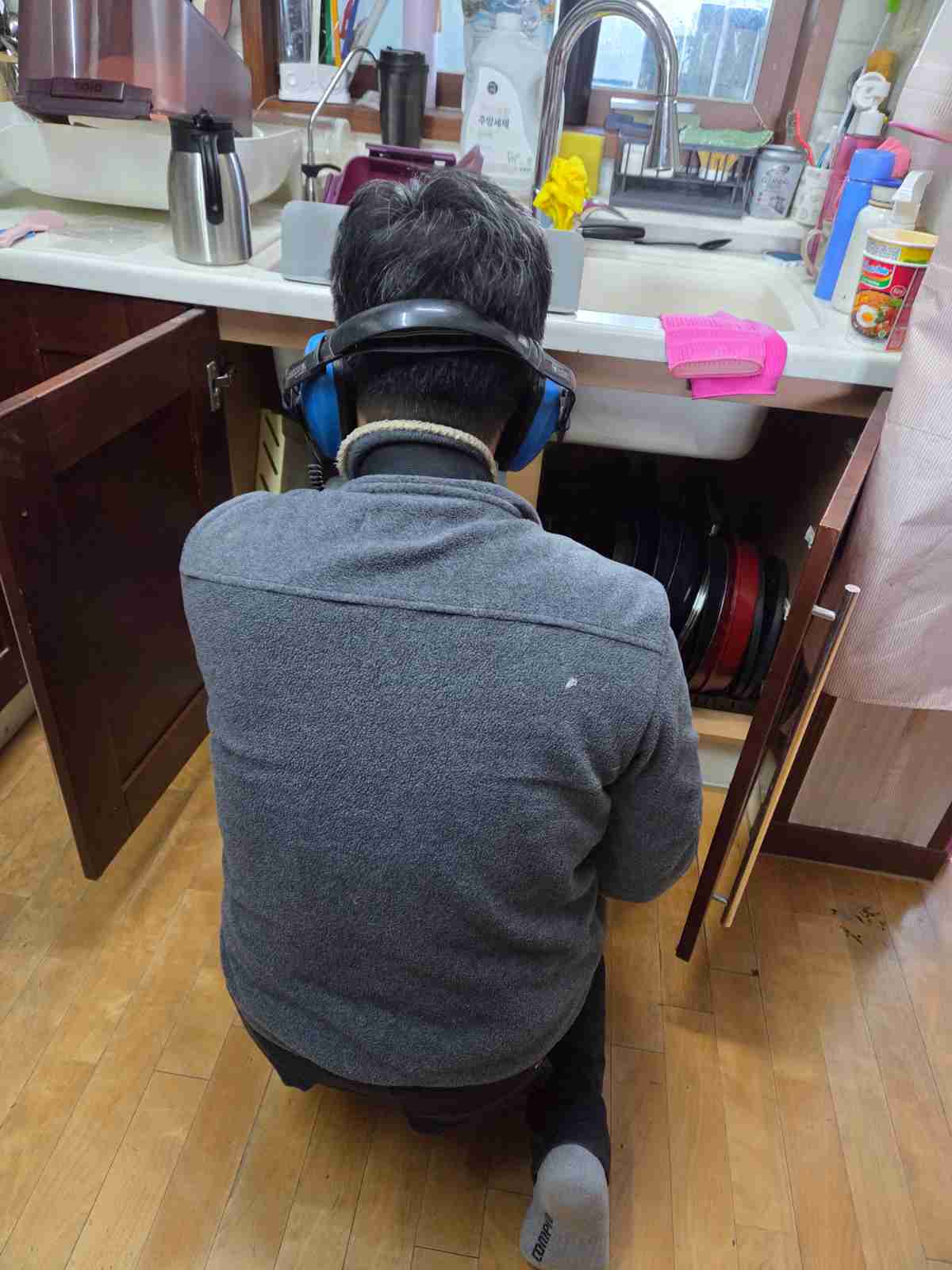 용인 기흥구 싱크대 급수 배수 계통 분리 테스트 진행