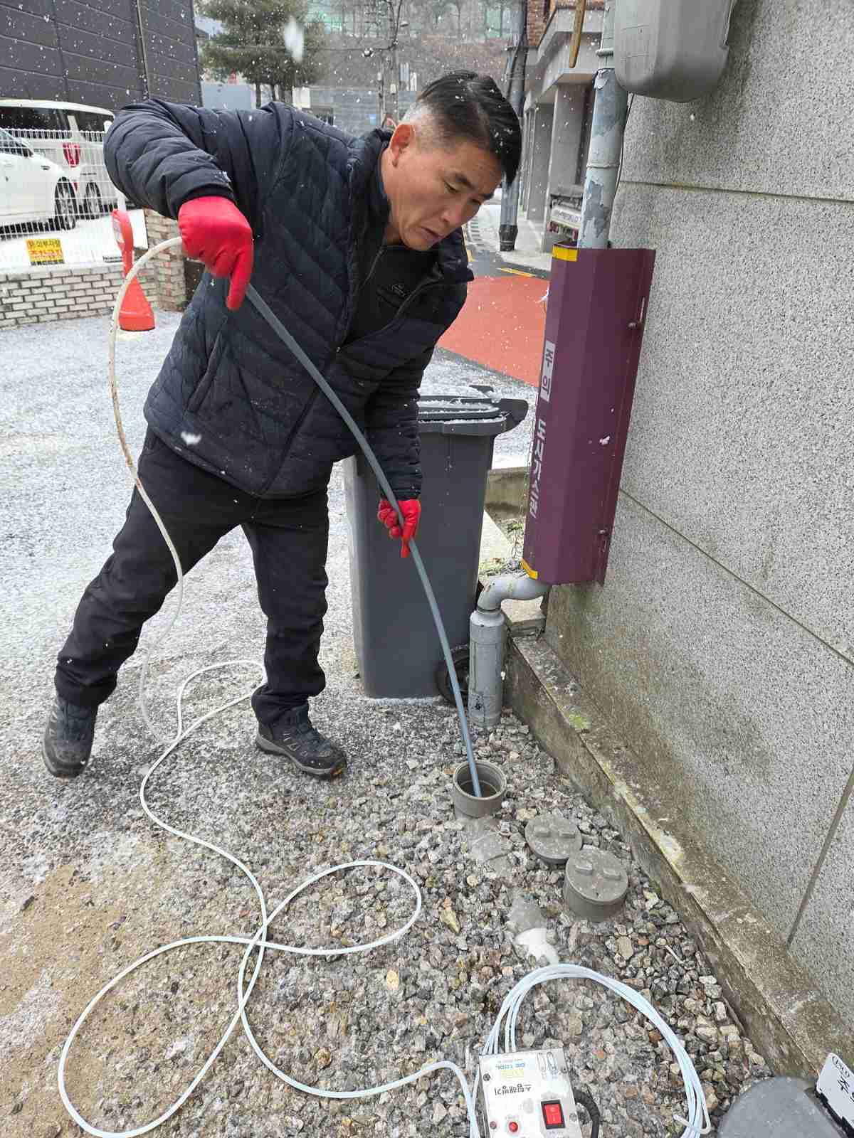 기흥구 전원주택 배관 내시경 장비 준비 및 카메라 케이블 세팅